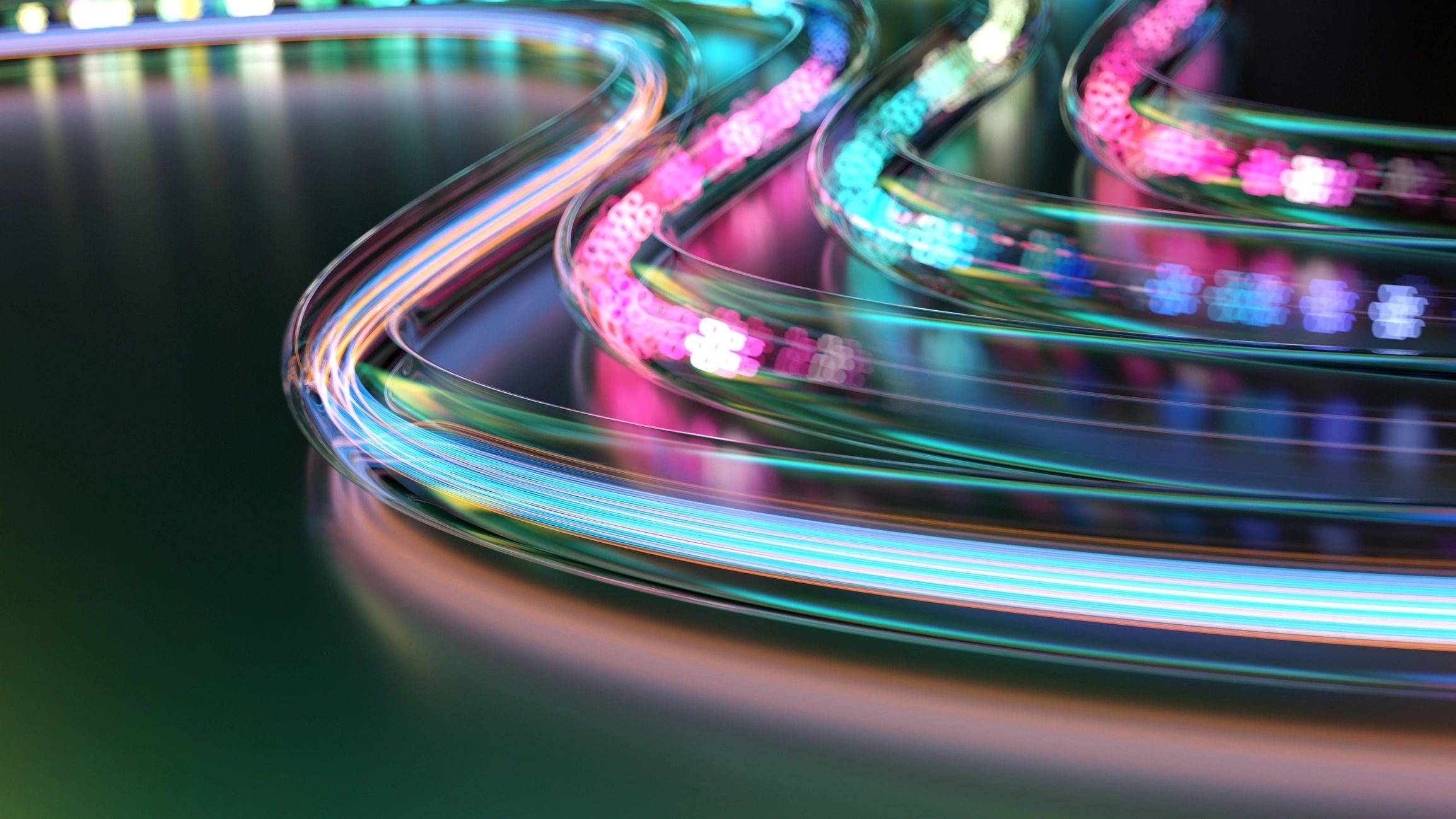 Illustration de fibre optique et transmission de données